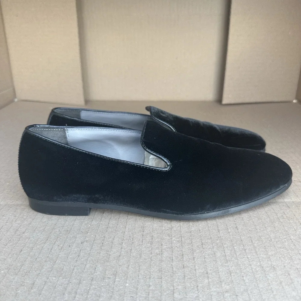 To Boot New York Lucca Velvet Loafer Leather Trim Black Men's Size 7.5 Italian